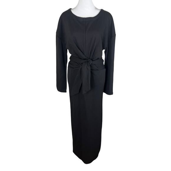 Modern Citizen Fei Cotton Tie Front Capsule Midi Dress Black NWOT Size XL - Picture 2 of 8